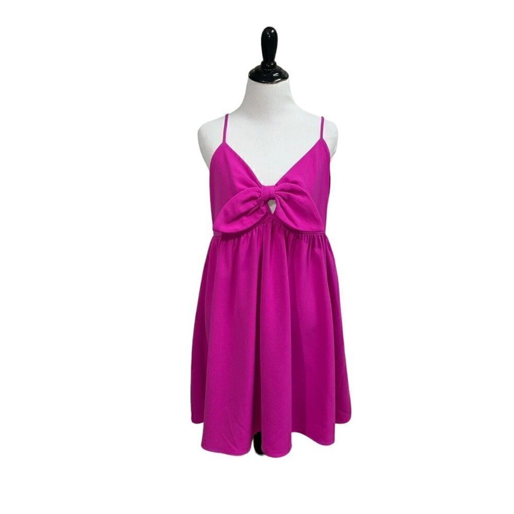 Perfectly Priscilla Women's M Medium Cocktail Mini Dress Spaghetti Straps Bow